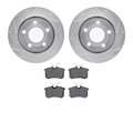 Dynamic Friction Co 7502-74047, Rotors-Drilled and Slotted-Silver with 5000 Advanced Brake Pads, Zinc Coated 7502-74047